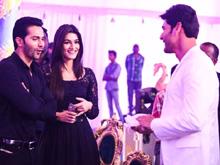 Varun Dhawan and Kriti Sanon on the sets of Brahmothsavam Photos